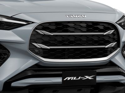 Close detail of an Isuzu grille
