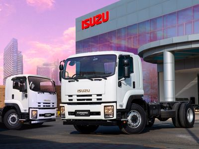 An Isuzu branch at dusk